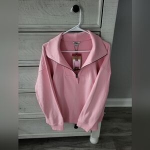Eddie Bauer Pink Quarter-Zip Pullover Sweatshirt